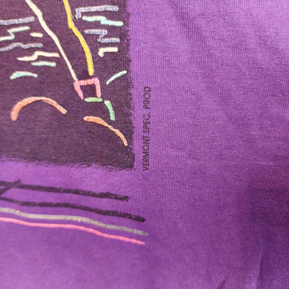 Vintage 1991 Hanes XL Retro Outdoor Sports Graphic T Shirt USA Made Purple 90s - Picture 4 of 9